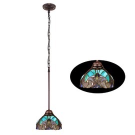 Chloe Lighting Liaison Victorian-Style 1-Light Mini Pendant 8" Shade