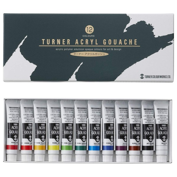 Turner acrylic gouache 12 color set school by Turner color