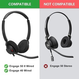 Engage 40 Ear Pads and Microphone Foam Replacement - defean Ear Cushions Compatible with Jabra Engage 50 II/Engage 40 Wired Headset((Do Not Fit Engage 50 Model) (Protein Leather)