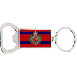 Royal Engineers Military Remembrance Rectangle Bottle Opener Metal Keyring and Velvet Gift Bag