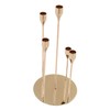 Gold Taper Candle Holders Different Heights 5 Arms Candlestick Holders