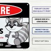 Venicor Raccoon Sign Decor - 8 x 12 Inches -