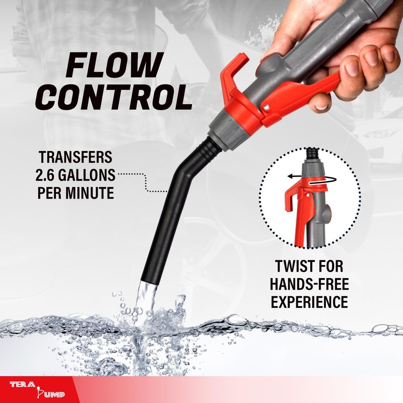 TERA PUMP Battery Operated Fuel Transfer Pump - Telescopic Intake