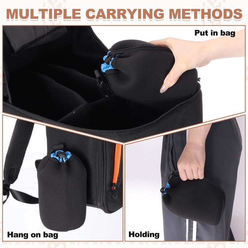 PATIKIL Pack Camera Lens Pouch Diameter x Height Drawstring Bag
