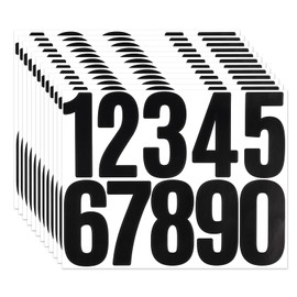 TIESOME 12 Sheets Mailbox Numbers Stickers, 3 Inch Black Self Adhesive Vinyl Large Decals Waterproof House Numbers Decals for Signs Cars Doors Business Address Number