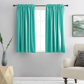 DONREN - Cortinas opacas de color turquesa para recámara, con aislamiento térmico y bolsillo para barra (42 x 54 pulgadas, 2 paneles)