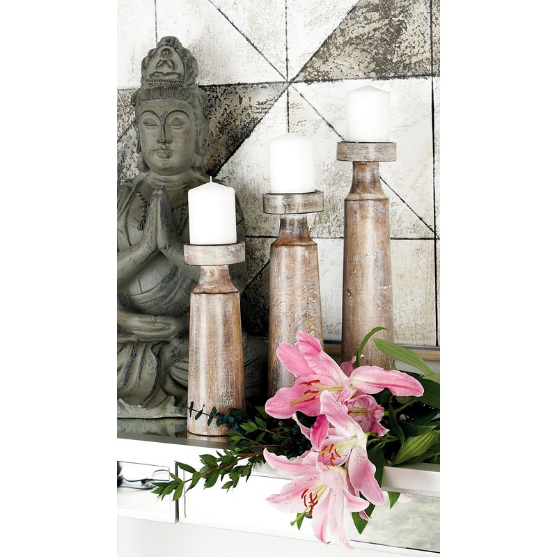 Deco 79 30972 Candle Holder, Brown