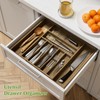 Kiasthome Acacia Wood Kitchen Silverware Drawer Organizer, Expandable Utensil Cutlery