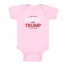 TeesAndTankYou Babies for Trump 2024 Republican Rally Baby Infant One Piece Bodysuit 6 Months Light Pink