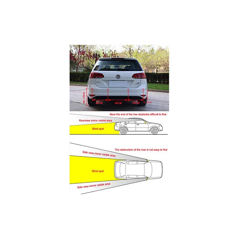 Black 8 Sensors Car Front Rear Reverse Parking Rader Kit