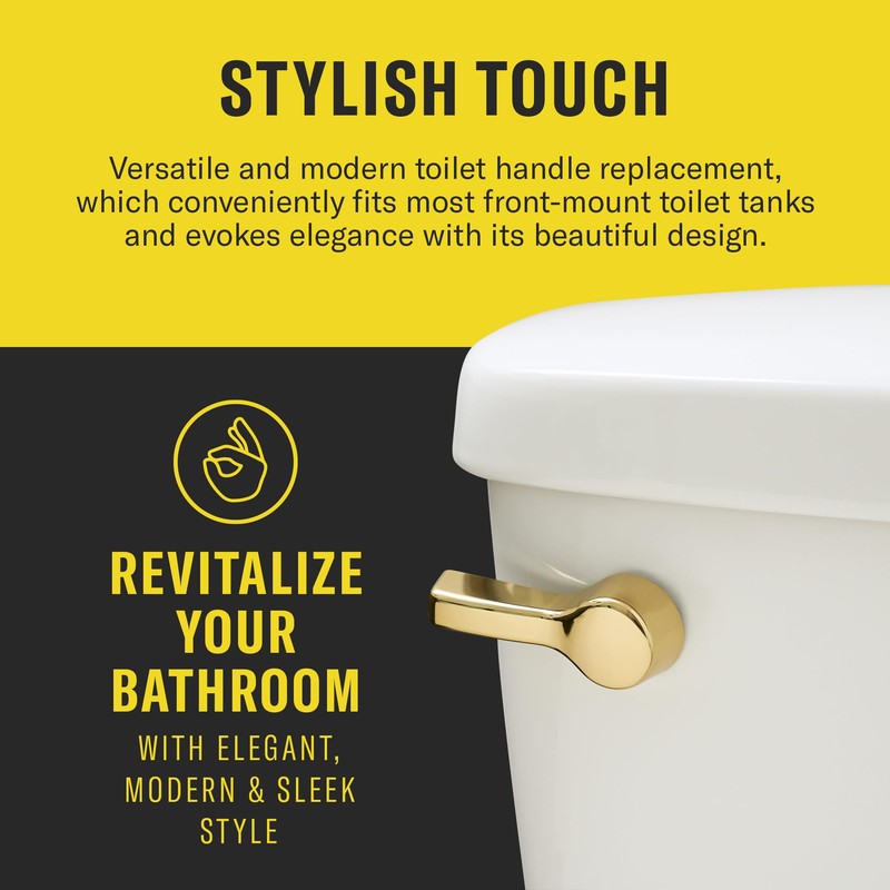 Qualihome Front Mount Toilet Handle, Universal Toilet Flush Handle, Elegant