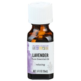 Aura Cacia 100% Pure Lavender Essential Oil GC/MS Tested for Purity 15 ml (0.5 fl. oz.) Lavandula angustifolia
