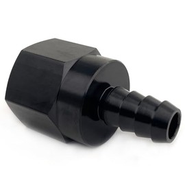 10AN Female to 3/8 Barb Hose Fittings Adapter Aluminum Fuel Line -10 AN Female to 3/8" Push On Barbed Hex Connector Black