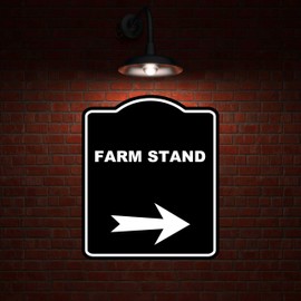 FARM STAND Black Sign Arrow Right Aluminum Composite Sign 15 x 18 inches
