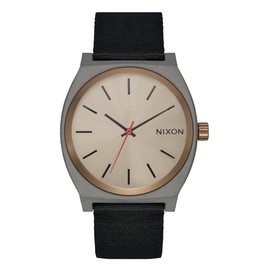NIXON Time Teller Nylon A1396 - Dark Gray/Pumice/Black - 100m Water Resistant Men's Analog Classic Watch (42mm Watch Face, 23mm Cordura® Nylon Band)