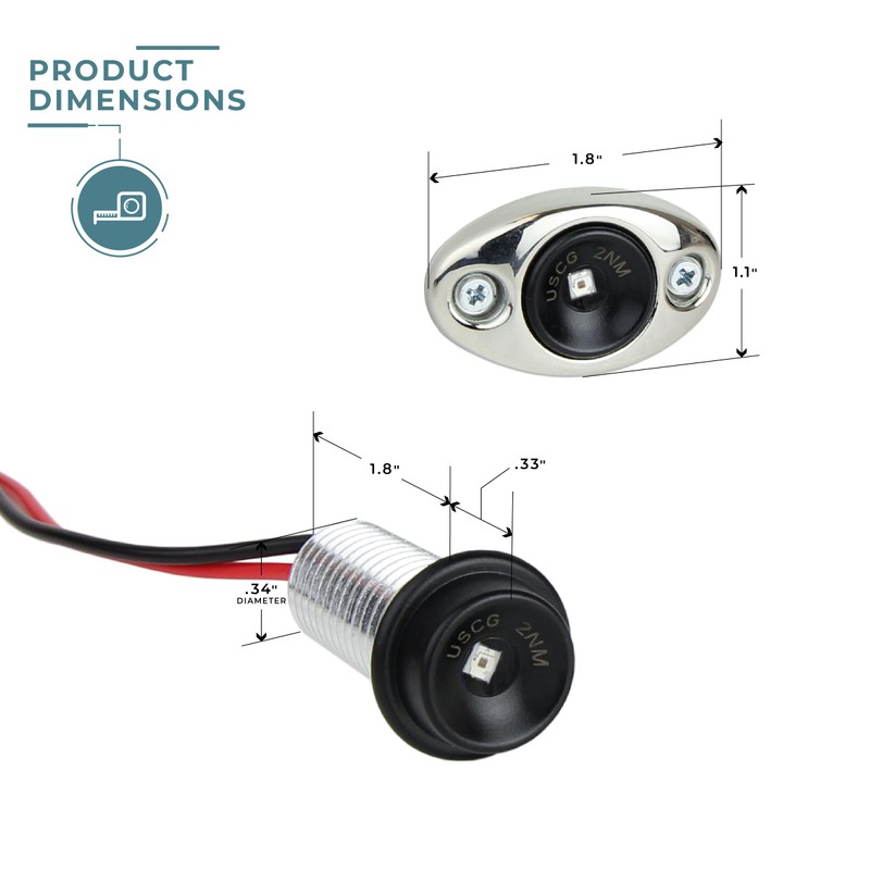 Manufacturers' Select ITC Modular Marine LED Boat Navigation Lights w/Stainless