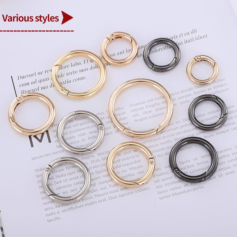 2 Pcs Spring Gate O Ring Round Carabiner Snap Clip