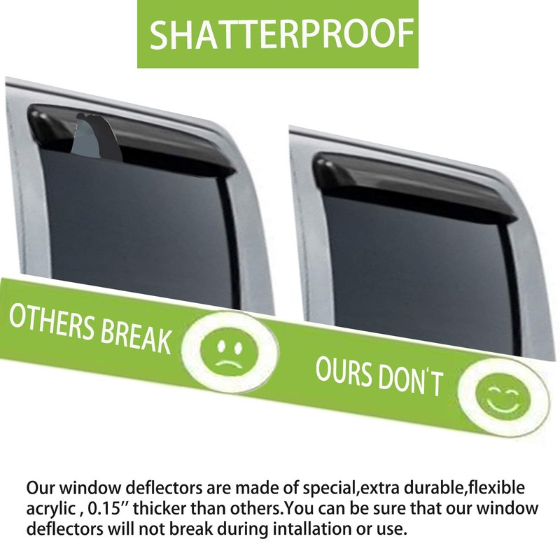 Side Car Window Visor Rain Guard Vent Deflectors Compatible with