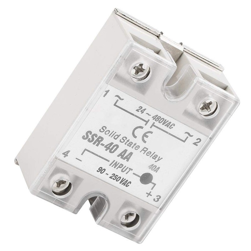 Solid State Relay, SSR-40AA 40A AC-AC Input 90-250V AC Output