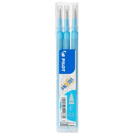 Pilot Refills for Frixion Clicker Rollerball 0.5 mm - Light Blue, Pack of 3