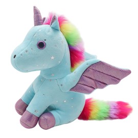 Heionia Unicorn Cuddly Toy Plush Rainbow Unicorn Plush Toy Unicorn Stuffed Toy Plush Girls 23 cm (Blue)