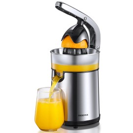Reemix Electric Citrus Juicer - Orange, Lemon, Grapefruit Juicer with Stainless Steel Body & Transparent Juice Collector, Easy to Use for Fresh Squeezed Juice at Home​​
