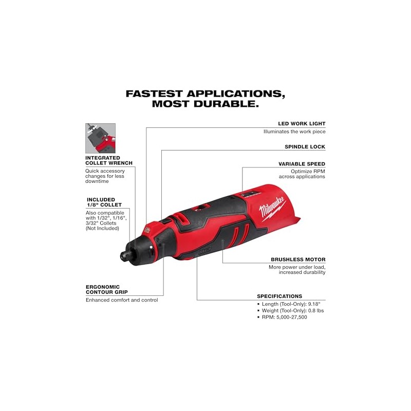 Milwaukee M12 Brushless Rotary Tool (Bare Tool)
