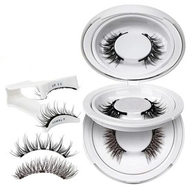 2 Paar natürliche magnetische Wimpern, 3D-Effekt, wiederverwendbare Katzenaugen mit Applikator – Magnetic lashed Magneten, kein Kleber oder Umrissen, einfache Anbringung, Verlängerung, Lifting