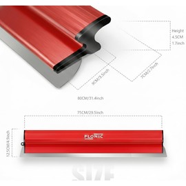 32Inch/80CM Skimming Blade, Stainless Steel Drywall Smoothing Spatula for Large Working Area Wall Decoration Construction Tool