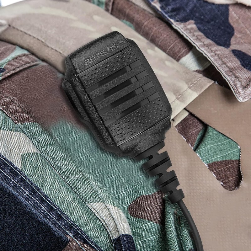 Retevis Walkie Talkie Speaker Mic,IP54 Waterproof 2 Pin Shoulder Speaker
