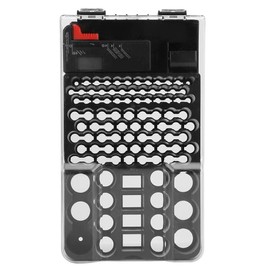 Organizador de BateríA PortáTil de 104 Rejillas, Caja de Almacenamiento de BateríA, Estuche de Transporte con Probador de BateríA, con Lecturas de BateríA AA, AAA, C, D Y 9V con PrecisióN