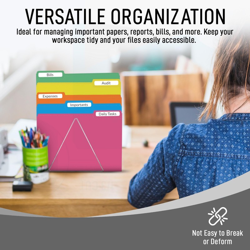 Grey File Folders, 1/3-Cut Tabs, Letter Size, 12-Pack – Durable