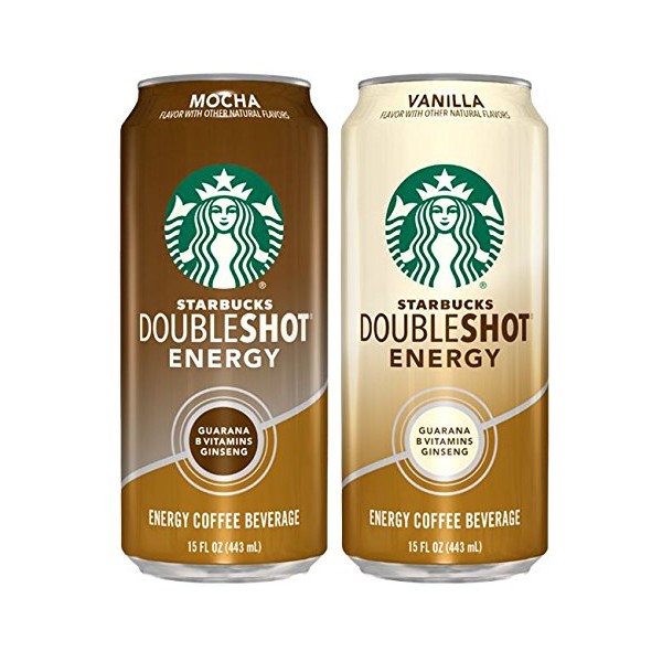 Starbucks, Doubleshot Energy Coffee, Variety Pack (Mocha/Vanilla), 15 fl oz. cans (12 Pack)