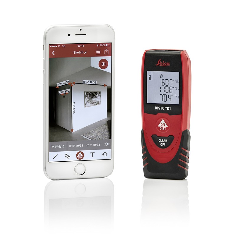 Leica Geosystems DISTO D1 120ft Laser Distance Measure with Bluetooth