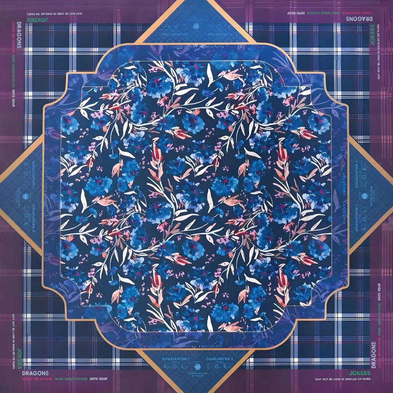 160 Tiles American Mahjong Set with Tartan Plaid Navy Neoprene