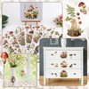 WANDIC Rub On Transfer Stickers, 6 Sheets Owl Decals Mushroom