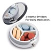 Metal Pill Box, 3 Compartment Pill Case, Round Small Pill