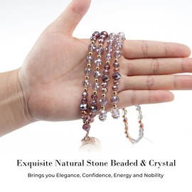 Beaded Lanyards for ID Badges and Keys, Retractable Badge Lanyard for Women, Stylish Teacher Lanyard with ID Holders Metal Reel Keychain