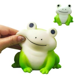 Frog Sensory Squeeze Toy, Squishy Fidget Silicone Toys, Stress Relief Sensory Play, Prefilled Basket Stocking Stuffer Party Favors Goodie Birthday Gifts Classroom Prize for Boys Girls (Green)