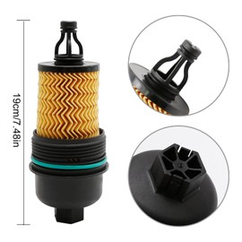 Hoypeyfiy Filtro de aceite y carcasa de filtro de aceite de repuesto para Maserati Ghibli Quattroporte Lavante V6 3.0L motor reemplaza 311401 298939 filtro
