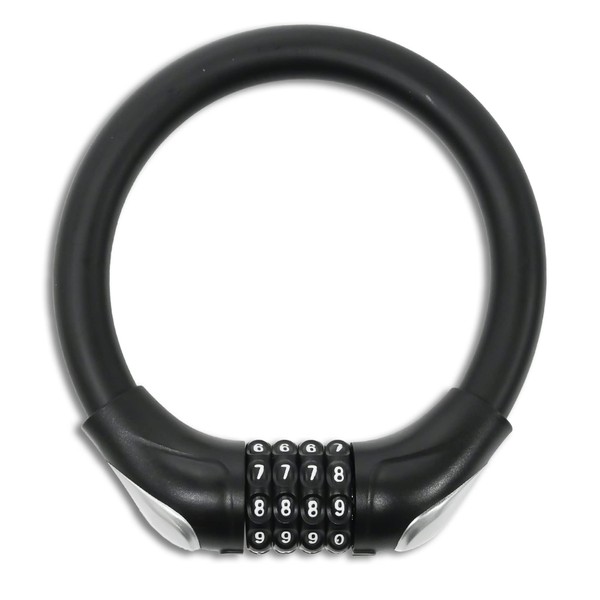 Bicycle Key Extra Thick Dial Lock 0.7 x 13.8 inches (18 x 35 cm), Black 43375