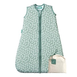 molis&co - Baby Sleeping Bag Sleeveless - Ideal for Winter - Baby Sleeping Bag tog 2.5 Sleeveless - 100% Cotton (Oeko-Tex 100), Premium Quality - Green Garden (85 cm, 6-18 Months)