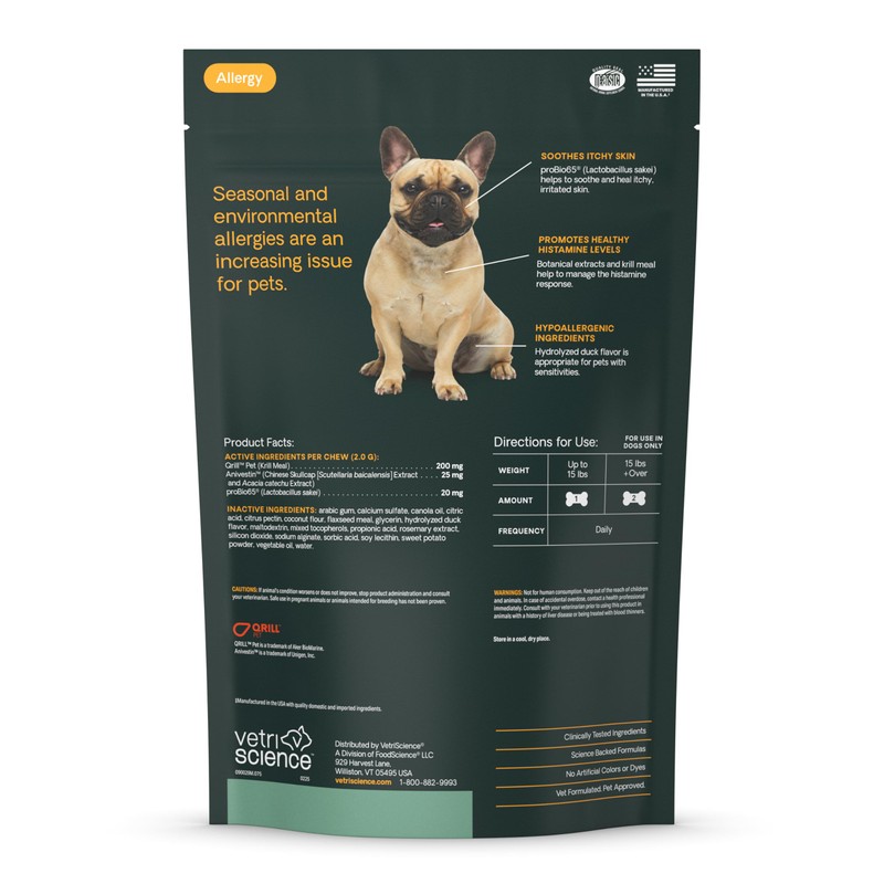 VetriScience Allergy & Itch Support Chews, Skin and Coat Supplement