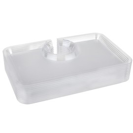 Homeford Clear Appetizer Plastic Plates Cup Holder Slot, 8-inch, 12-Count