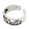 NOVICA.925 Sterling Silver Animal Themed Adjustable Toe Ring 'Elephant Walk',