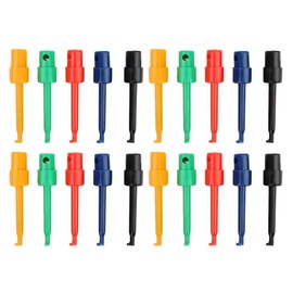Pack of 20 Test Hook Clips, Measuring Clamps, Large Round Single Hook Clip, Test Probe for Electronic Tests, Multimeter, Colourful Test Probe Grabber (Large Test Hook)
