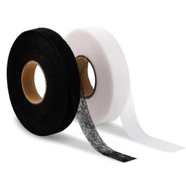 Wonder Web Hemming Tape,2 Rolls 70 Yards Hem Tape No Sew Hemming Tape 2 cm Iron-On Fabric Fusing Tape for Hemming Broken Clothes Pants Jeans Trouser Skirt Black & White
