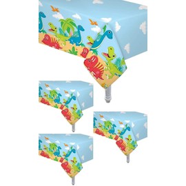 4 Pack Dinosaur Birthday Party Supplies Tablecover Size: 54" x 108" Kids Birthday Party Dinosaur Theme Party Supplies