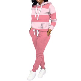 TOPONSKY Womens Blue Jumpsuit Jogging Suit Hoodie Sweatsuit 2 Piece Joggers Pink XL