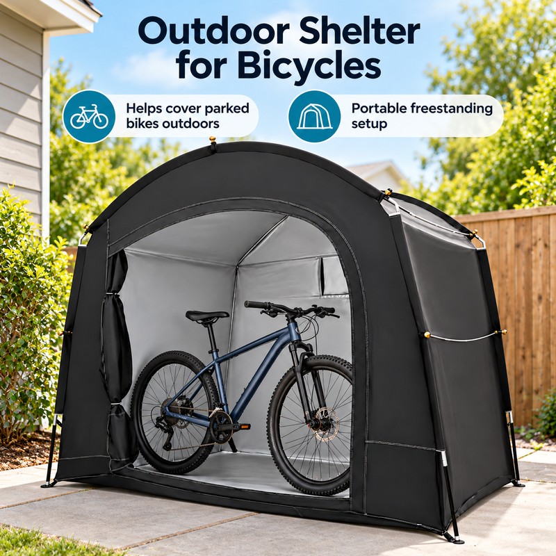 Portable Outdoor Bike Storage Tent, 210D Oxford Cloth Bicycle &